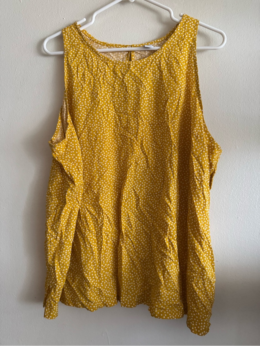 Plus Size Flowy Yellow Polka Dot Sleeveless Top- Old Navy